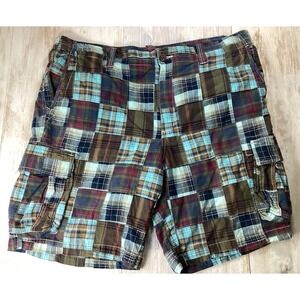 Dark Colors Patchwork Cargo Shorts Men's Size 42 Roundtree And Yorke